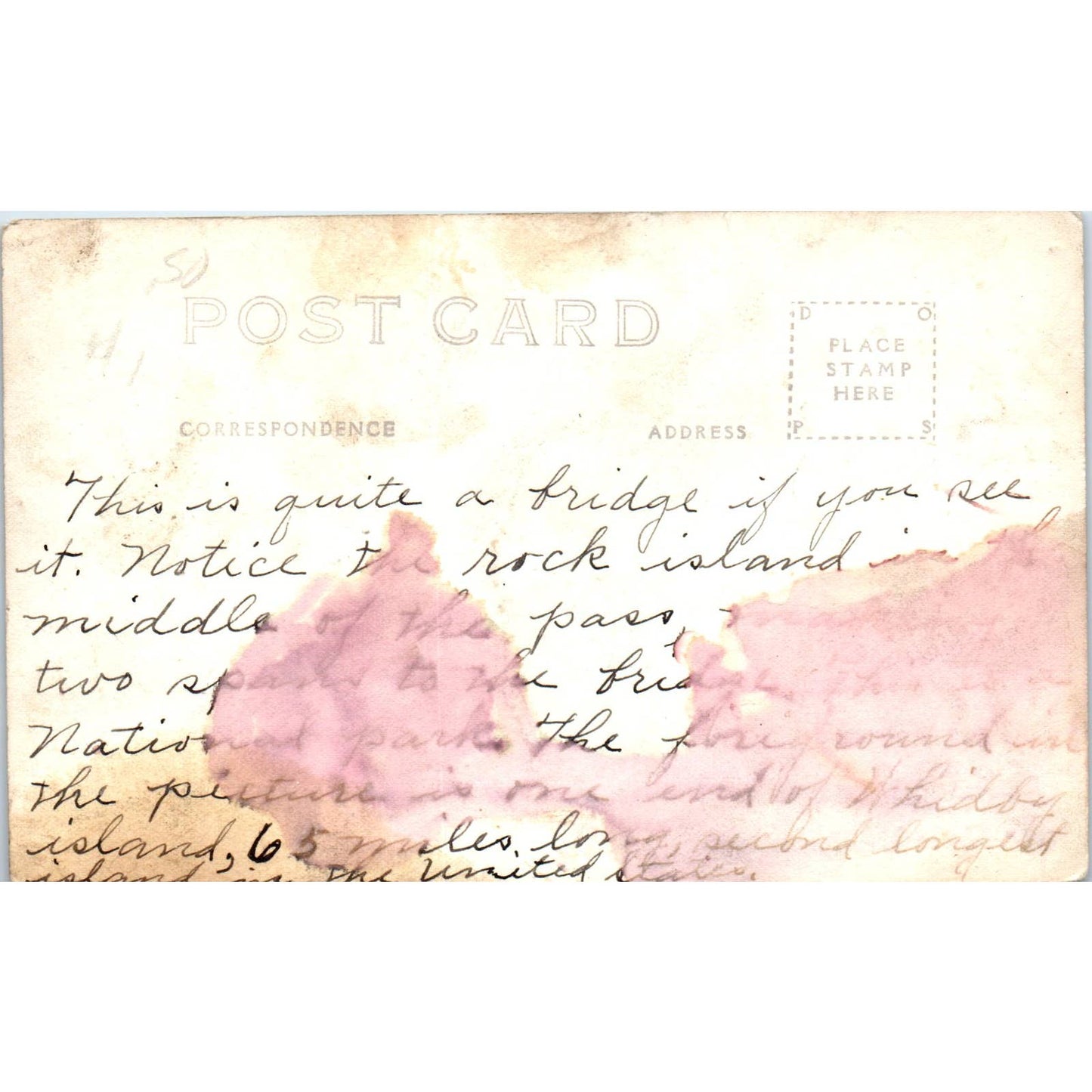 Antique Postcard Deception Pass and Rosario Beach Washington TD9