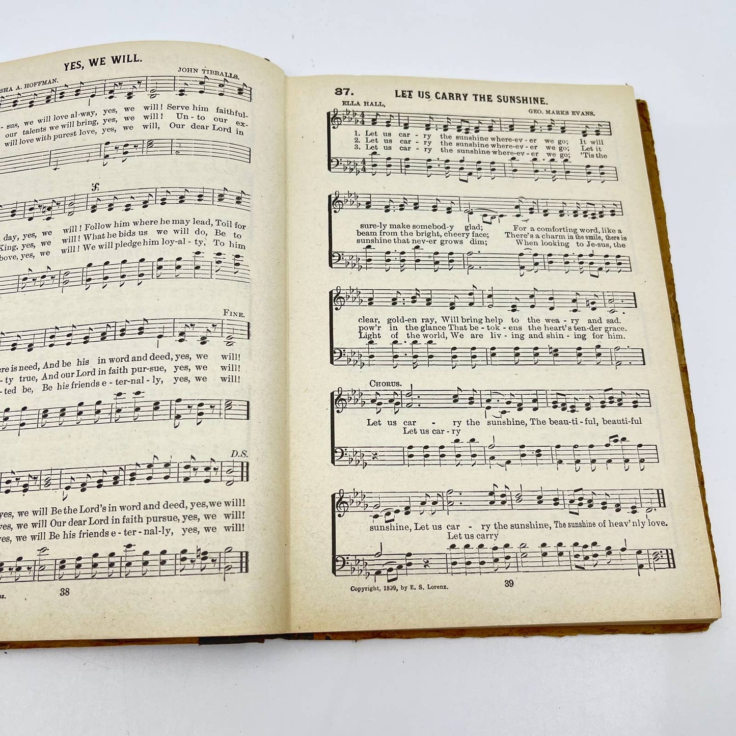 1899 The Voice Of Melody Hymn Book By E. S. Lorenz, Church Songs Music TE2-2