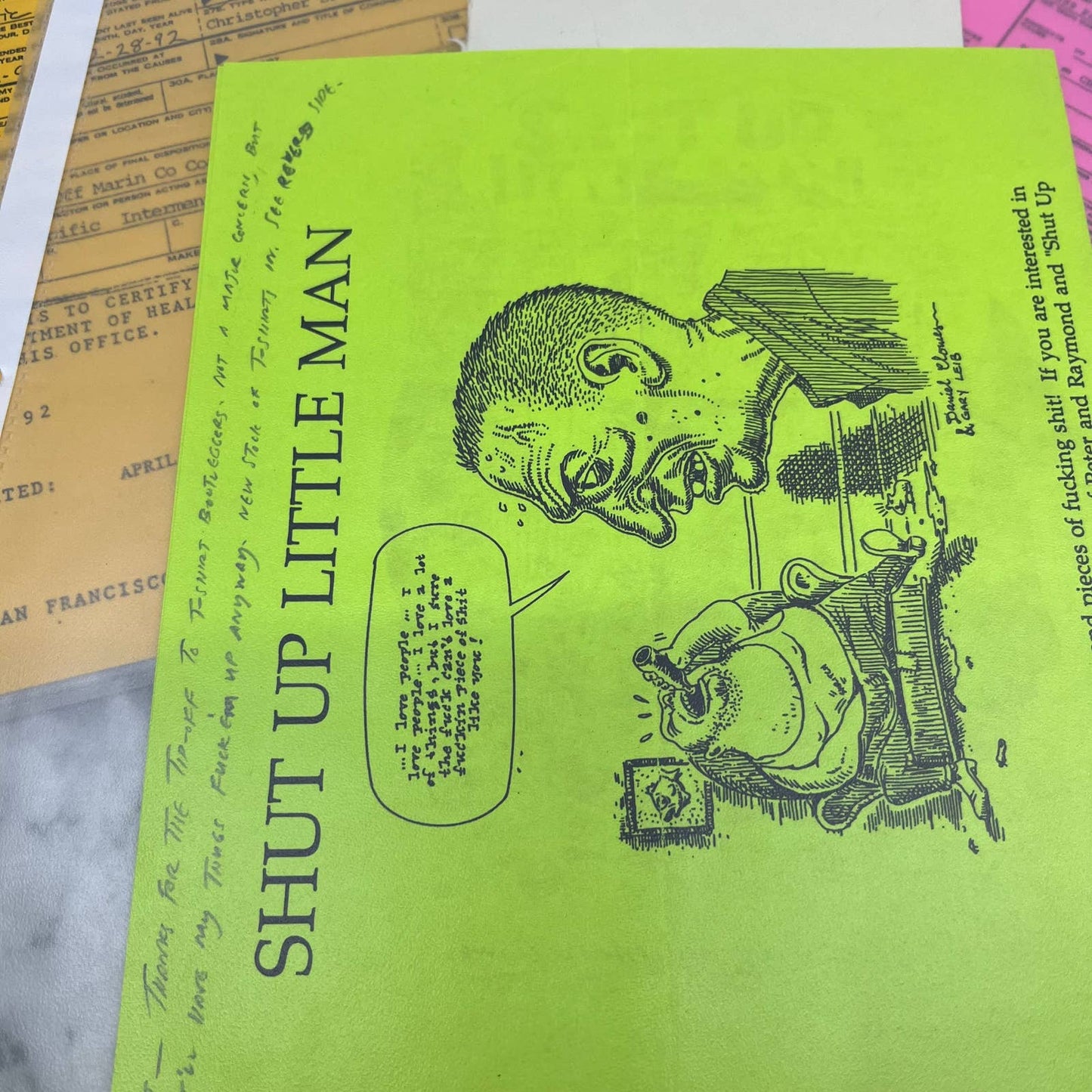 Vintage “Shut Up Little Man” Fan Ephemera Collection FL5
