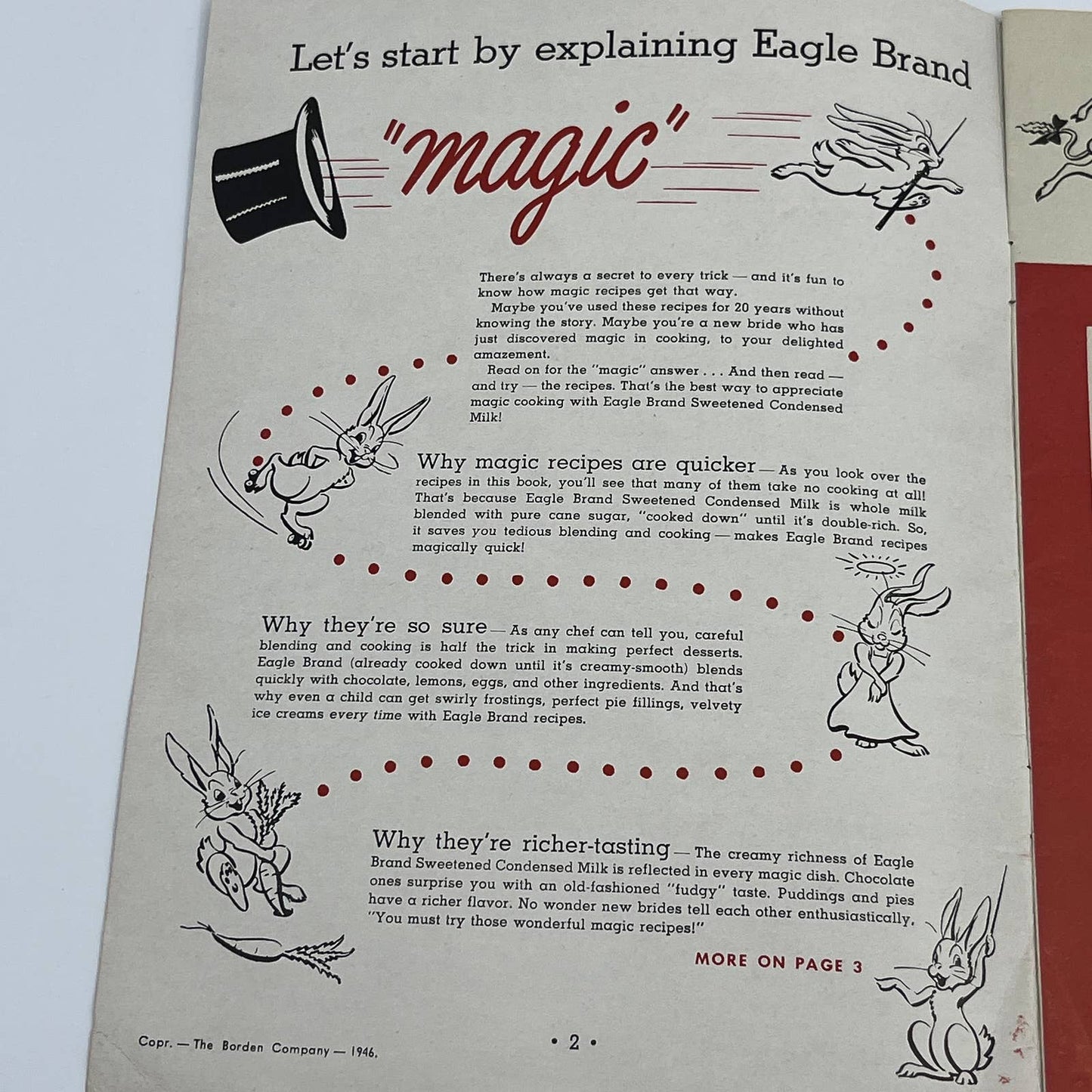 1946 Borden's Eagle Brand Magic Recipes Cookbook Condensed Milk TG6