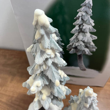 DEPARTMENT 56 VILLAGE ACCESSORIES FLOCKED PINE TREES 56715 RETIRED IN BOX