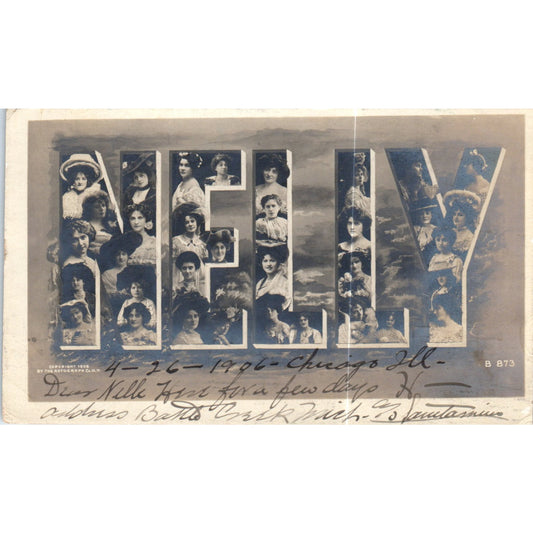 1906 NELLY Original Postcard P2-4