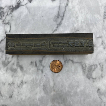Vintage Letterpress Printers Block Plate S.T. 37 Antiseptic Solution MSD TJ51
