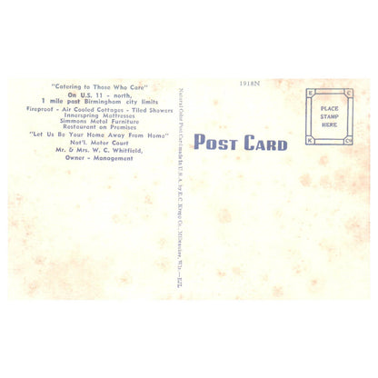 Willow Leaf Cottages & Motel Court Birmingham AL W.C. Whitfield - Postcard TJ8-2