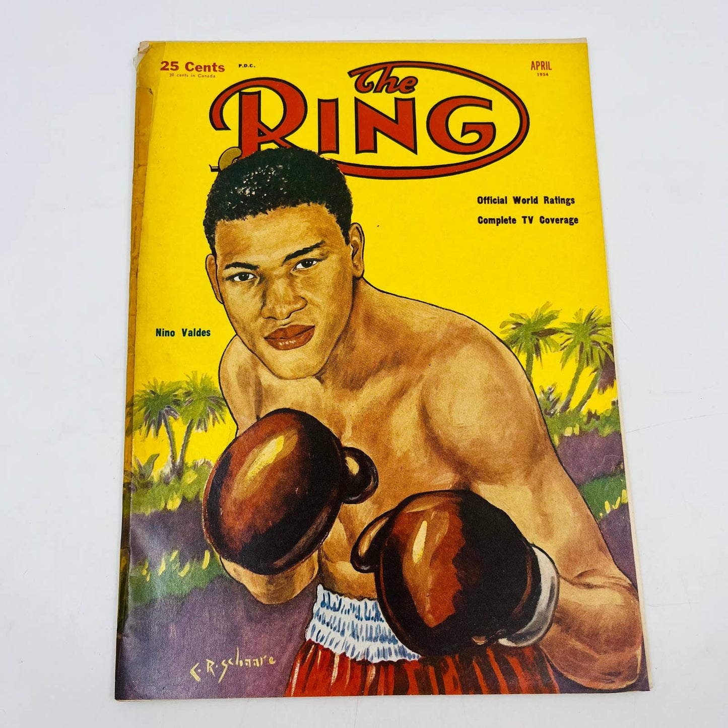 1954 April - The Ring Boxing Magazine – Nono Valdes Cover Rocky Marciano TA5