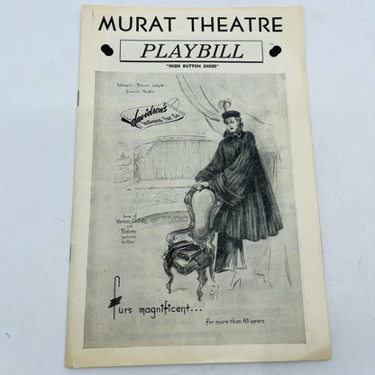 1949 Murat Theatre Playbill HIGH BUTTON SHOES Meridian Indiana C7