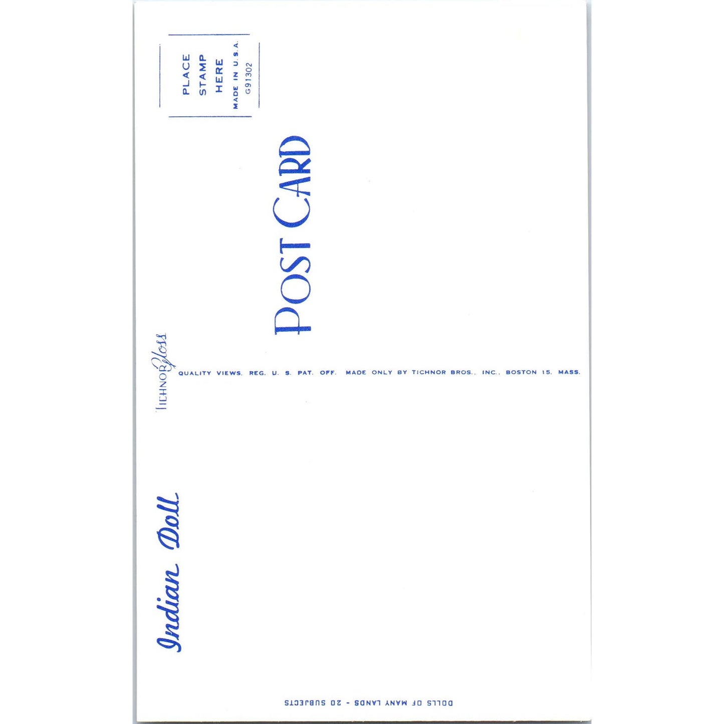 Indian Doll - Dolls of Many Lands Series Original Postcard PB4