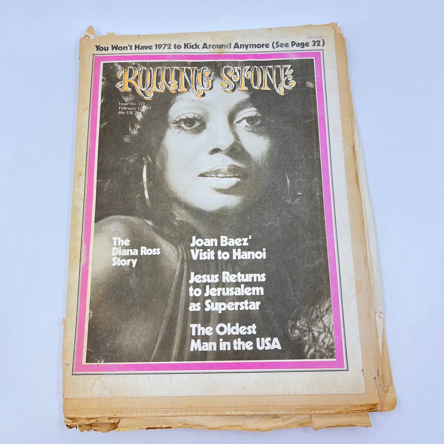 Rolling Stone Magazine #127 February 1 1973 Diana Ross Joan Baez TF8