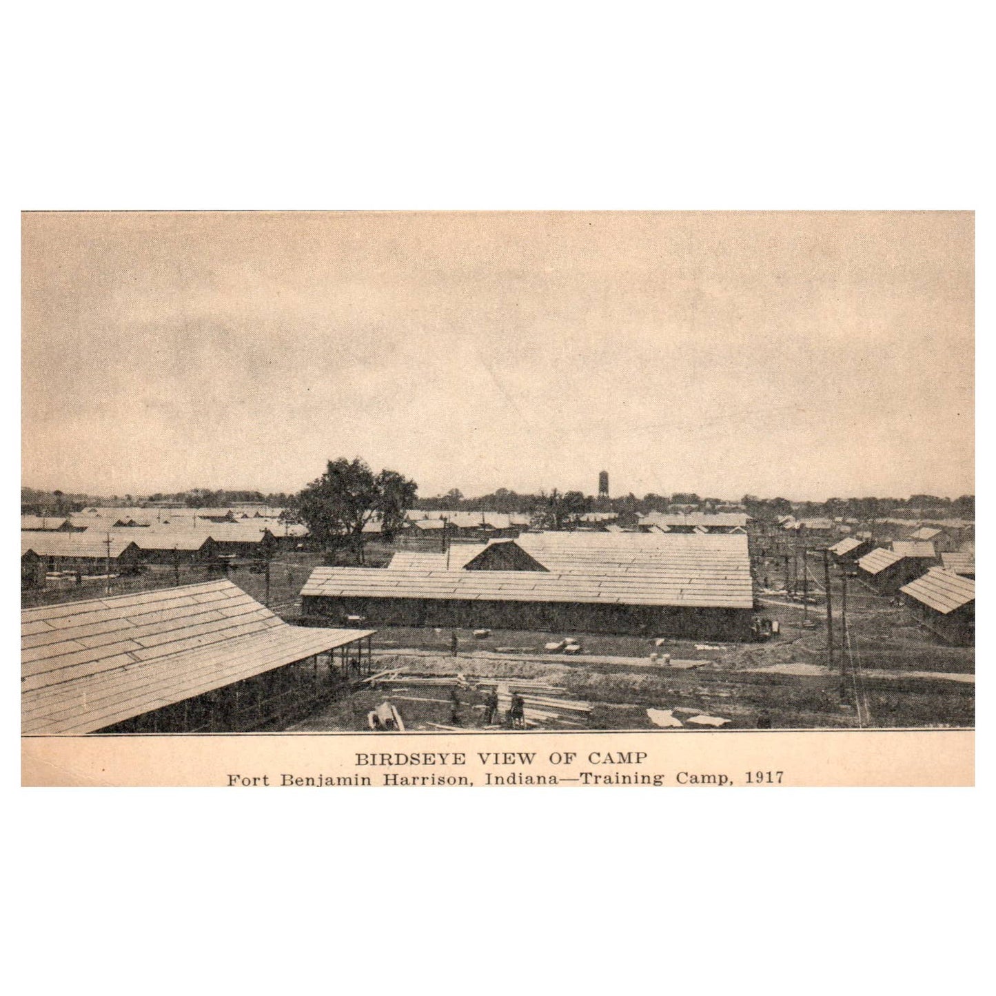 Birds Eye View Fort Benjamin Harrison Training Camp IN 1917 - Postcard TJ8-5