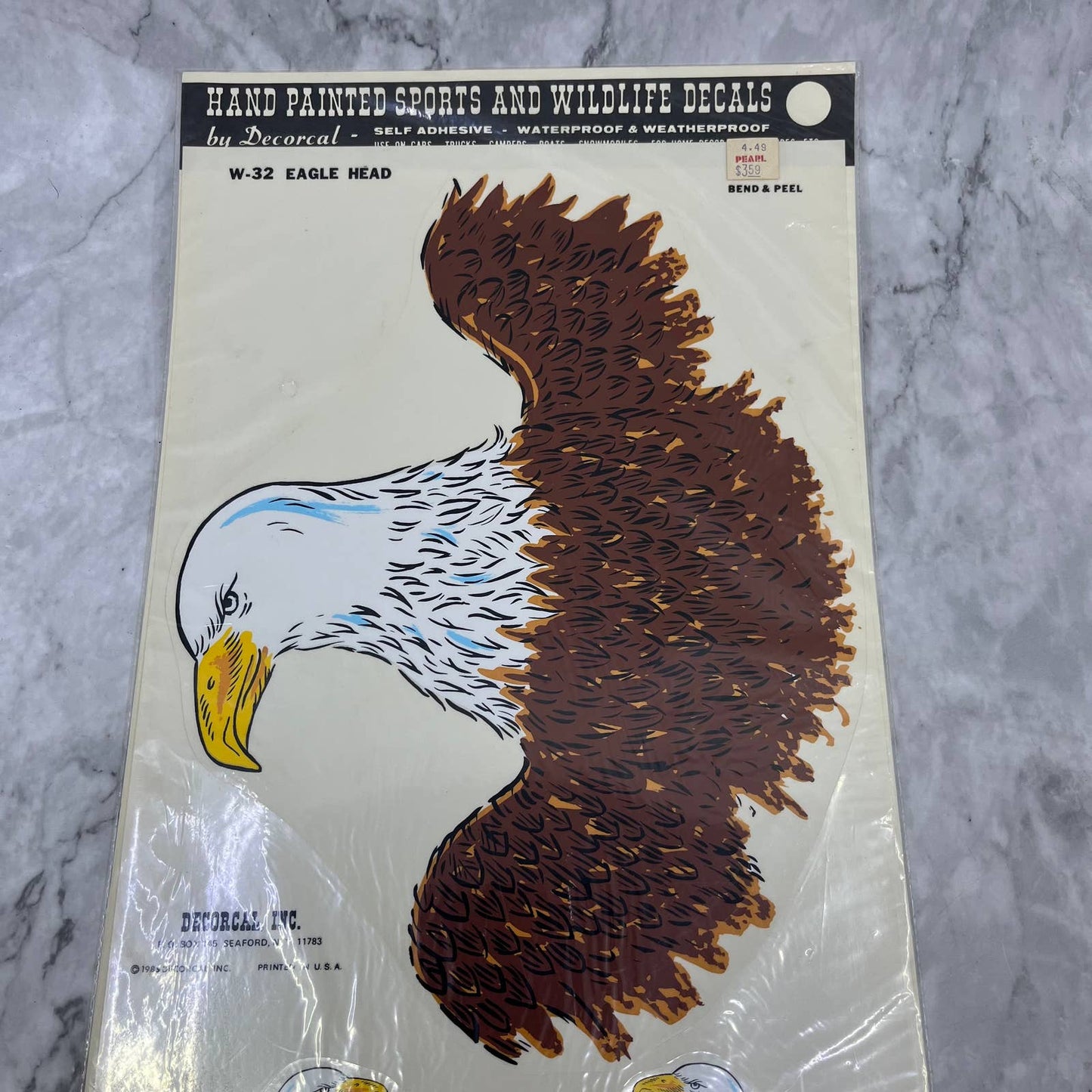 1986 NEW NOS Decorcal Sports & Wildlife Decal W-32 Bald Eagle Head FL5