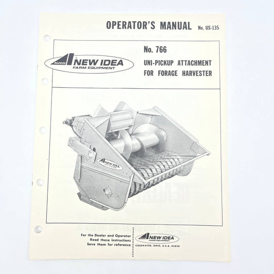 Original 1976 New Idea Operator's Manual 766 Uni-Pickup Forest Harvester TB9