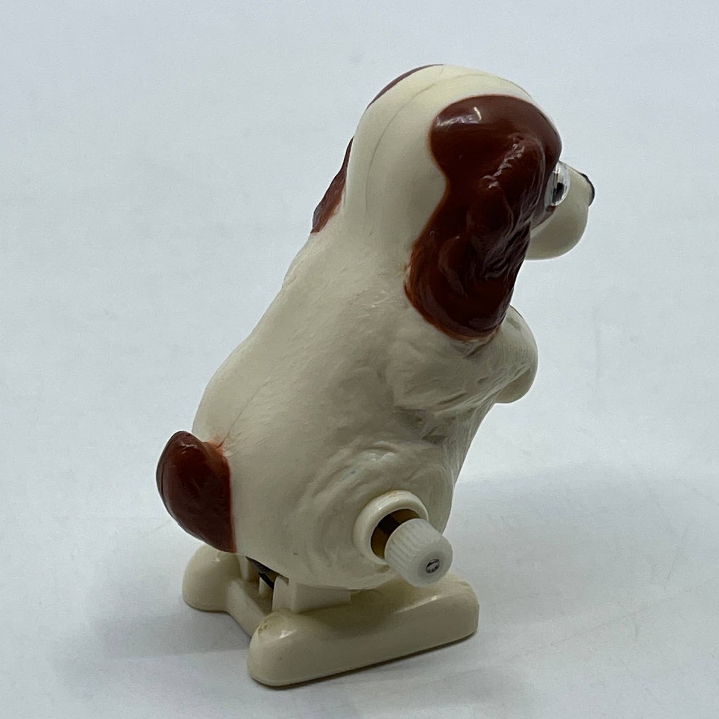 1977 Tomy Pocket Pets Wind Up Brown & White Dog Puppy Google Eye Toy SE2