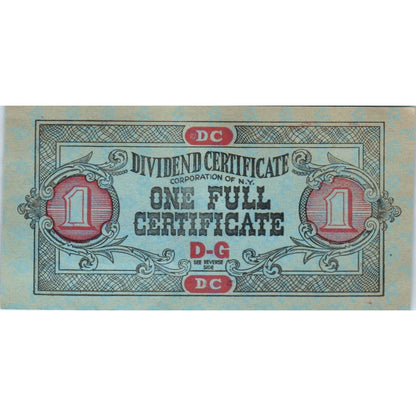 Dividend Certificate Co NY Advertising Coupon SE5