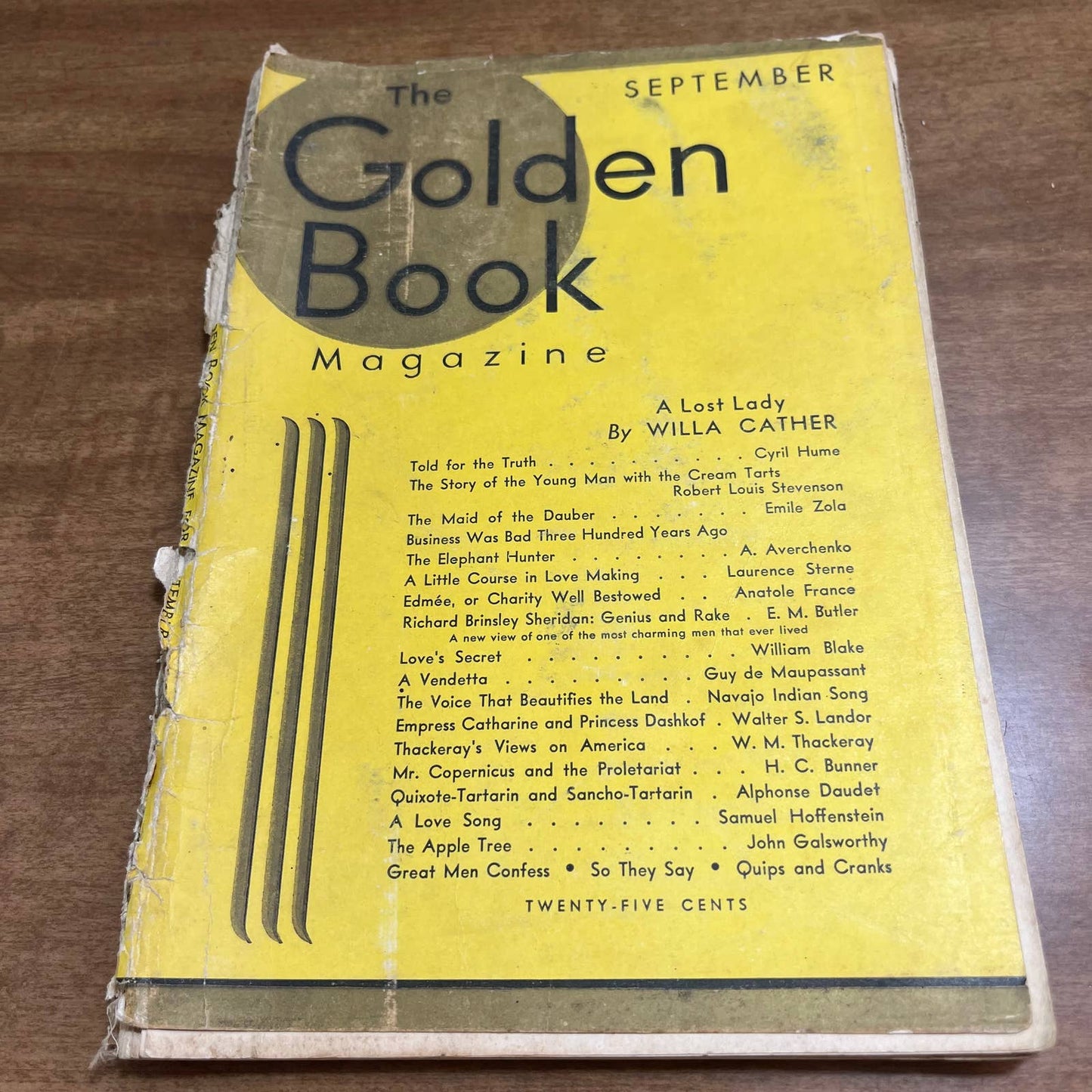 September 1931 The Golden Book Magazine Willa Cather Robert Louis Stevenson TH8