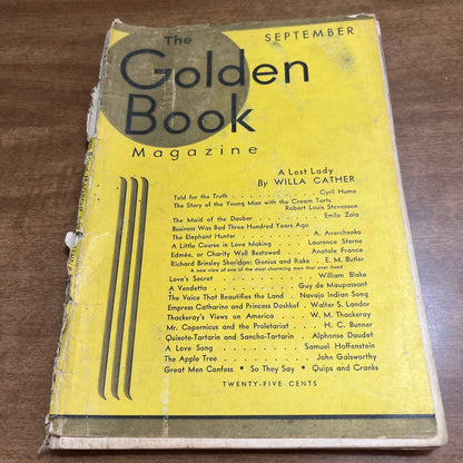 September 1931 The Golden Book Magazine Willa Cather Robert Louis Stevenson TH8