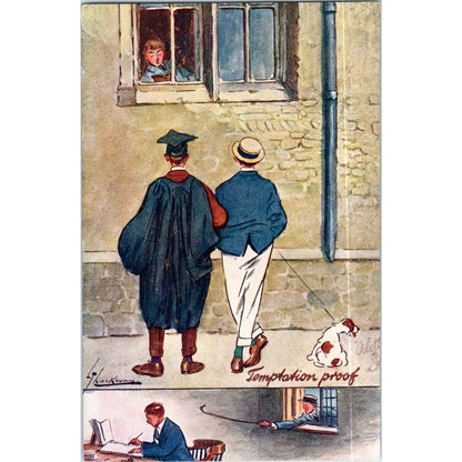The Lighter Side of the Varsity Raphael Tuck Oilette Original Postcard TK1-P14