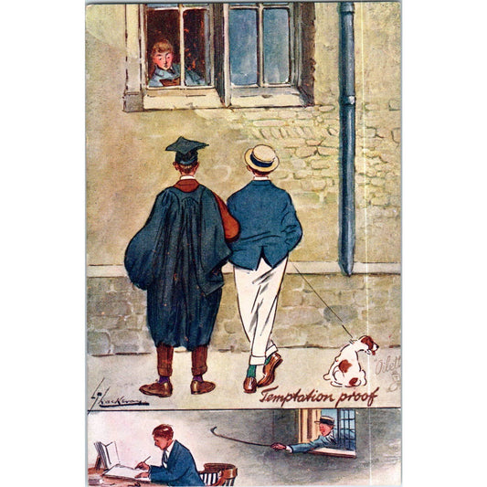 The Lighter Side of the Varsity Raphael Tuck Oilette Original Postcard TK1-P14