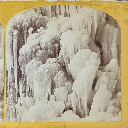 Ice Formations at Niagara Falls NY c1880 Antique Stereoview Card TJ9-V2