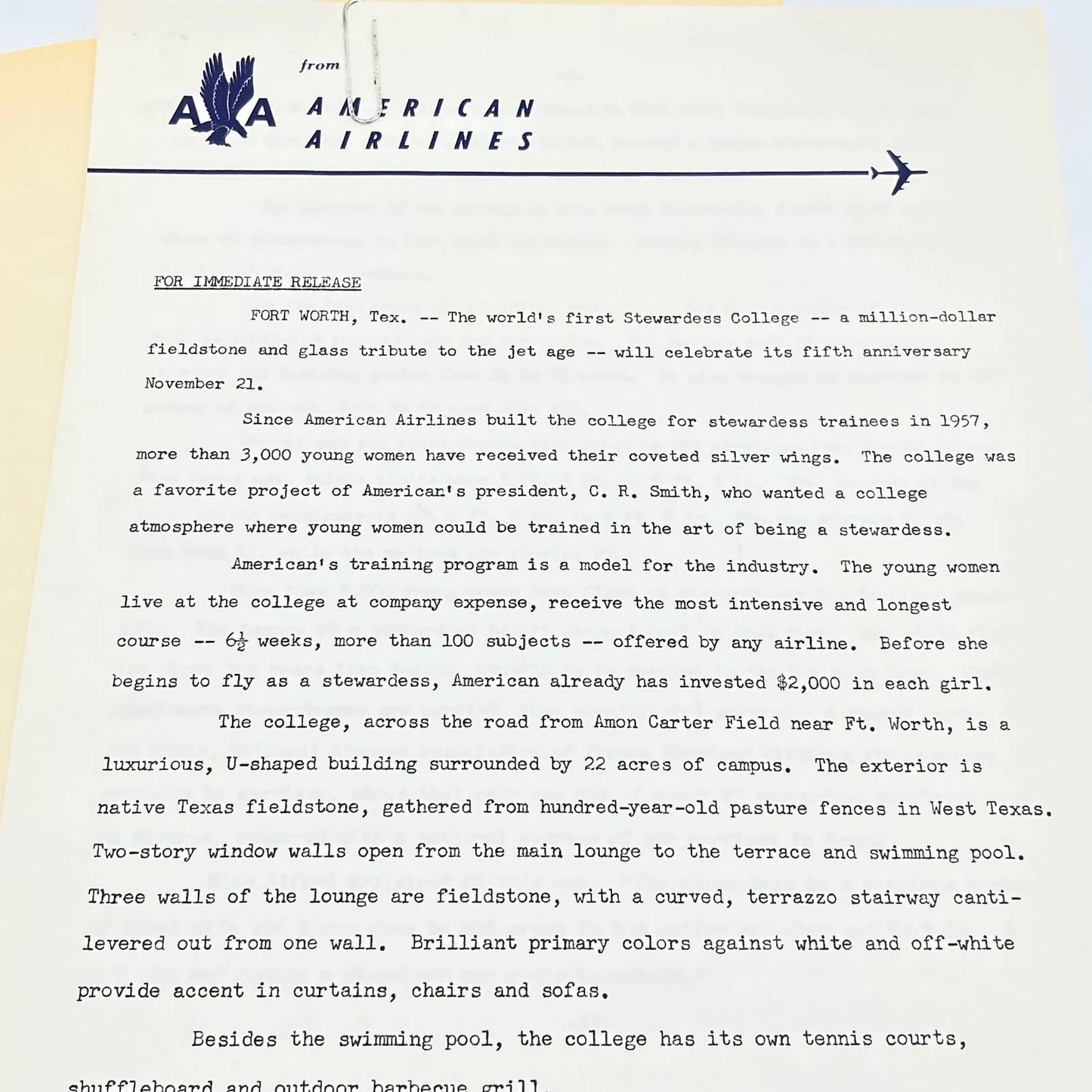 1950s-1980s Lot of Commercial Airline Ephemera American Airlines TC7