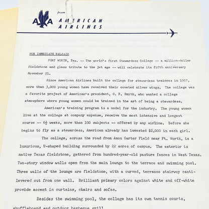 1950s-1980s Lot of Commercial Airline Ephemera American Airlines TC7