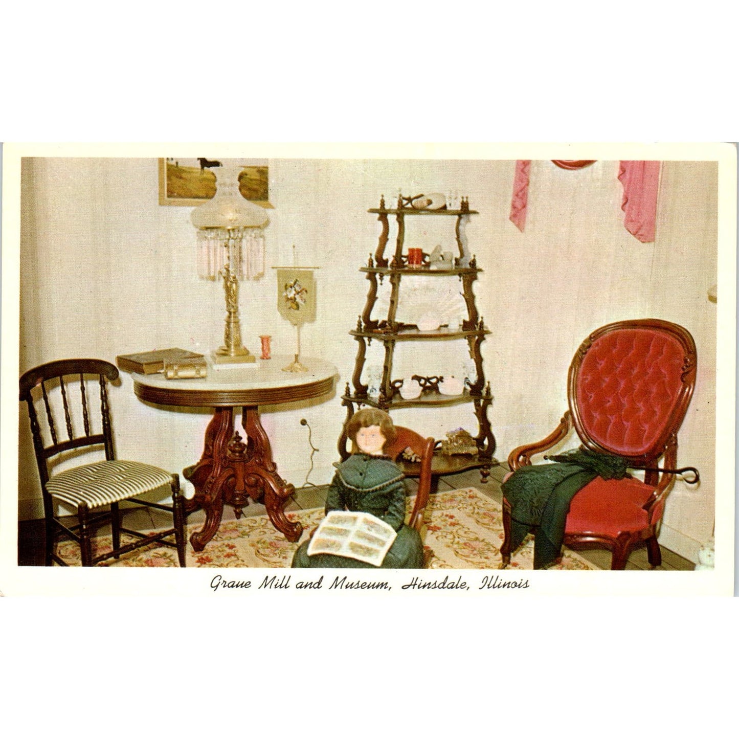 Graue Mill & Museum Hinsdale IL Victorian Parlor Original Postcard PB7