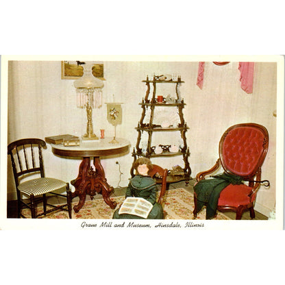 Graue Mill & Museum Hinsdale IL Victorian Parlor Original Postcard PB7