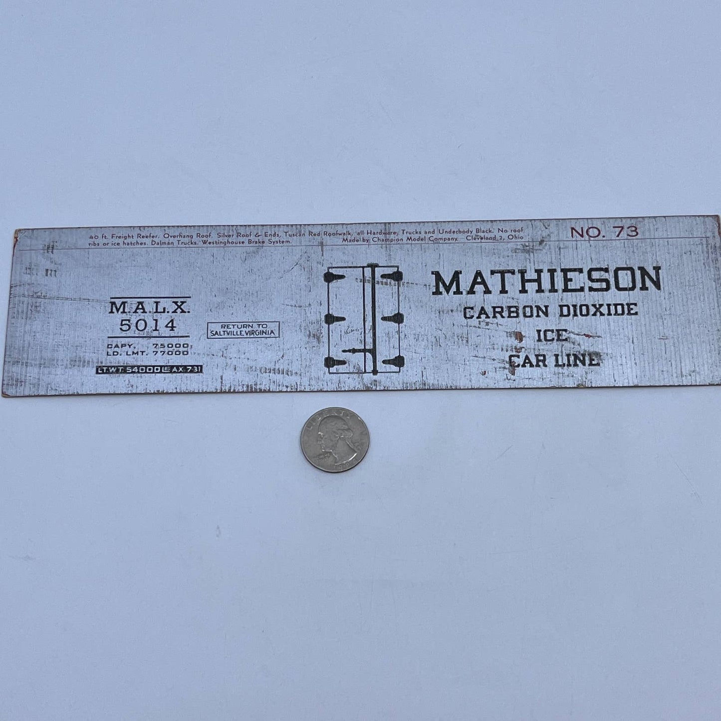 Vintage Blotter Mathieson Carbon Dioxide Ice Car Line Saltville Virginia AC1