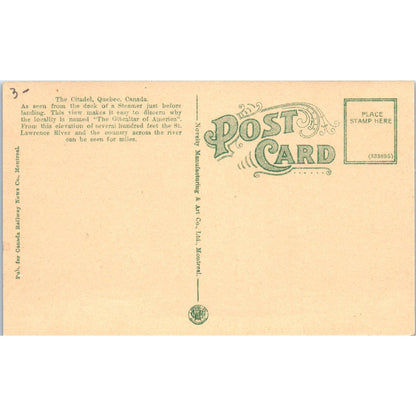 Steamship The Citadel Quebec Canada - Original Postcard TJ7-RP3