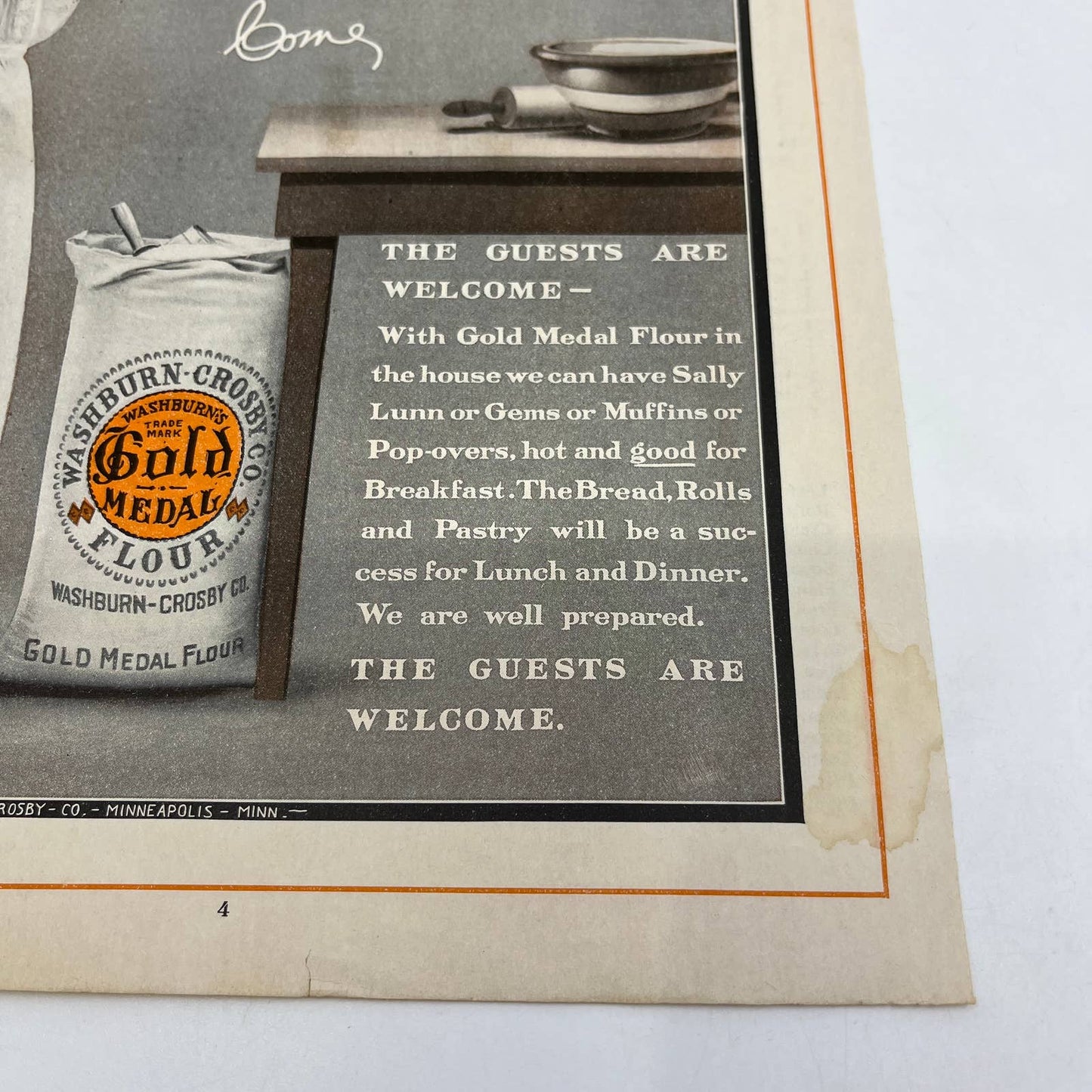 1908 Washburn Crosby Co. Gold Medal Flour Advertisement AC8