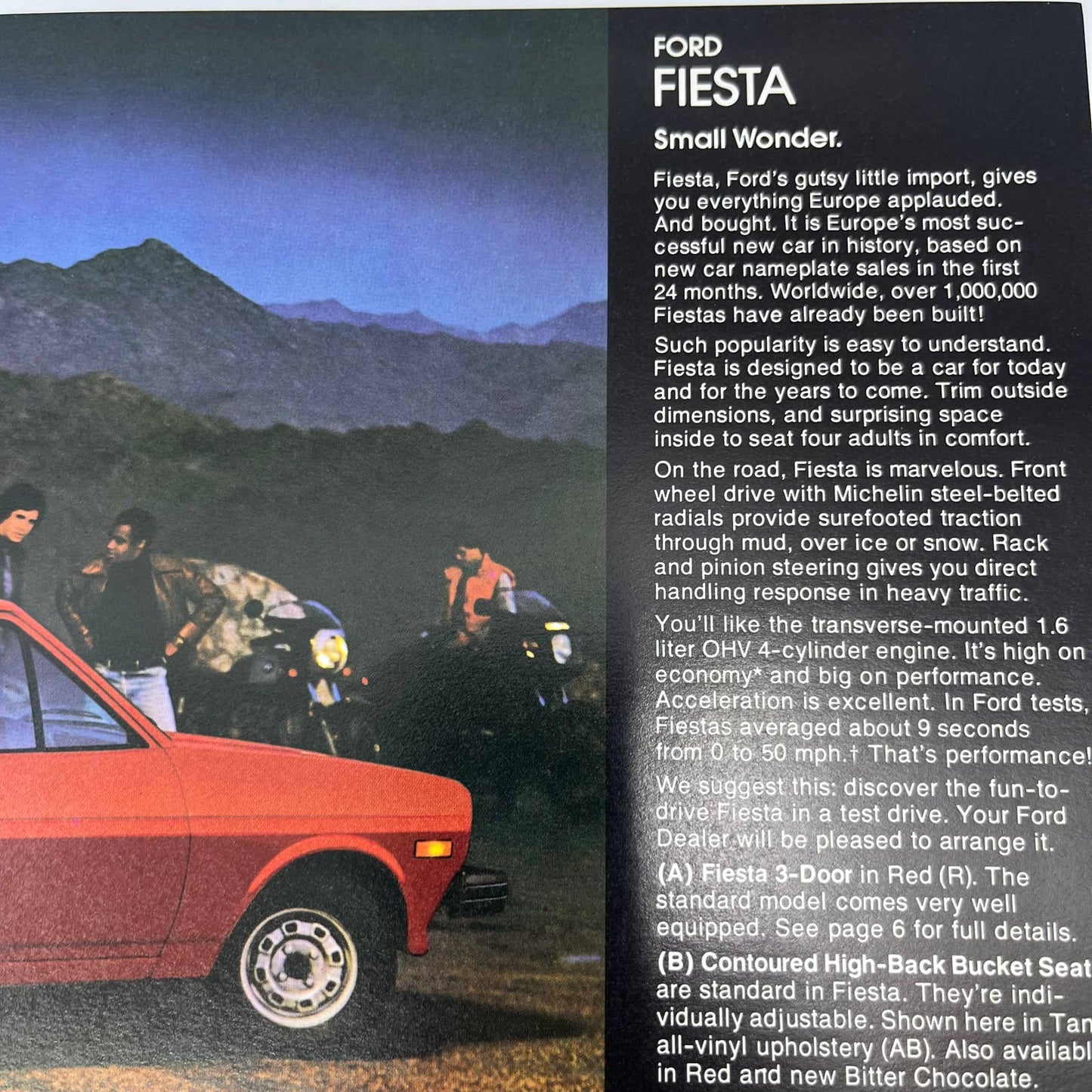 1980 Ford Fiesta Original Dealer New Car Showroom Brochure TH8