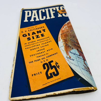 1944 WWII Pacific War Maps H V Kaltenborn Giant Size Pure Oil Co. BA4