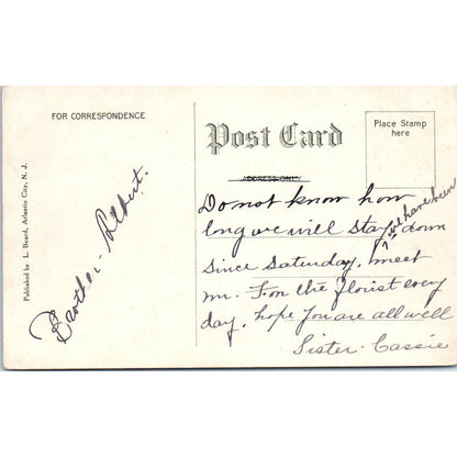 1938 Sand Sculpture Beach Scene Atlantic City NJ Original Postcard TK1-25