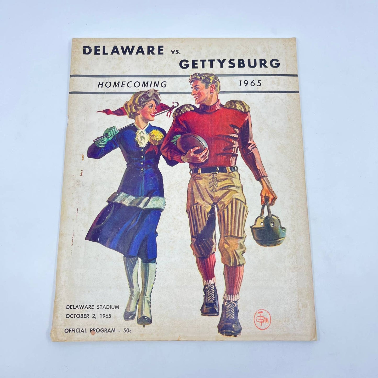 1965 Delaware Vs Gettysburg College Football Homecoming Program TF9