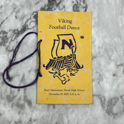 1929 North High School Denver CO Viking Football Dance Program TJ9-PG7