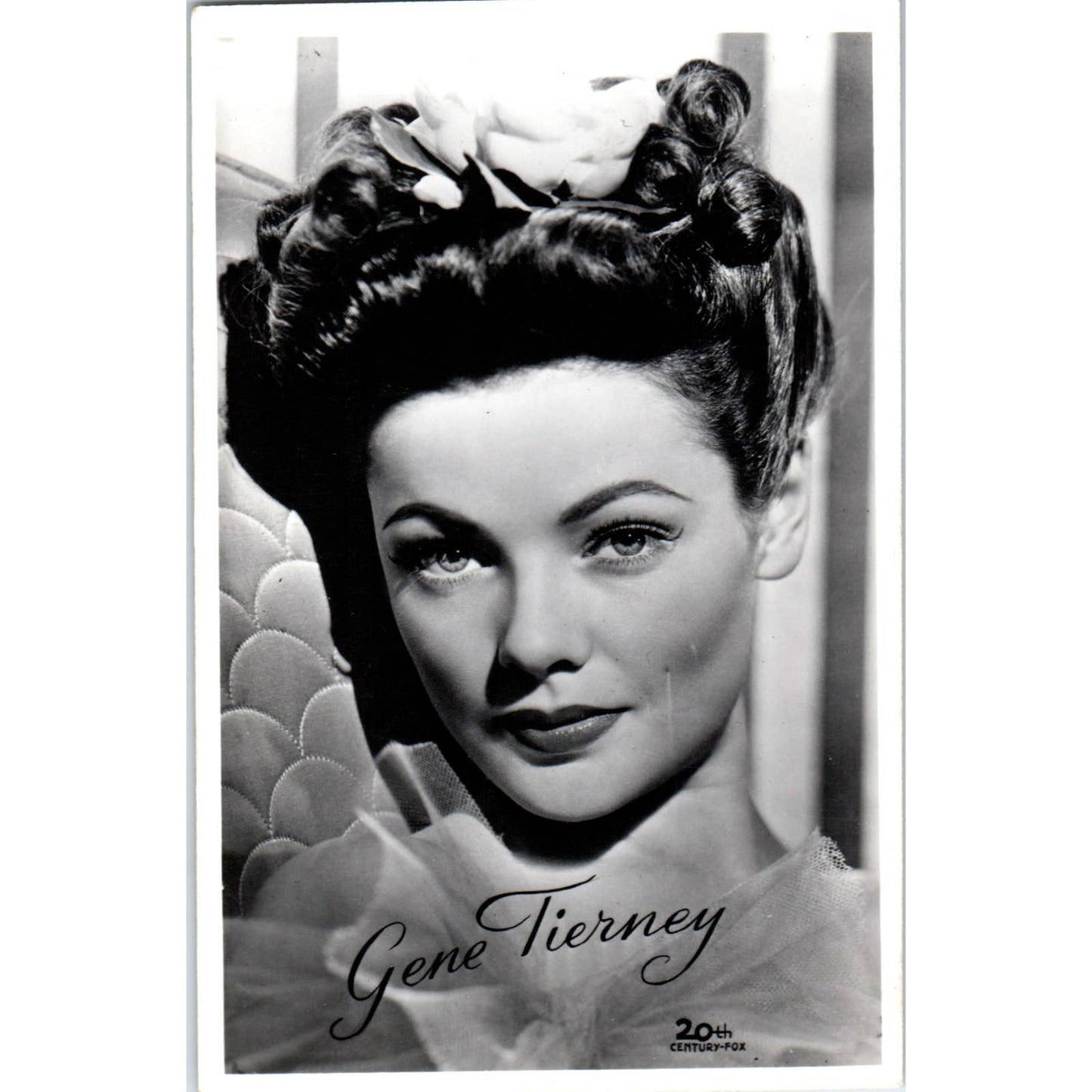 Vintage German Postcard Gene Tierney Headshot 20th Century Fox SE4