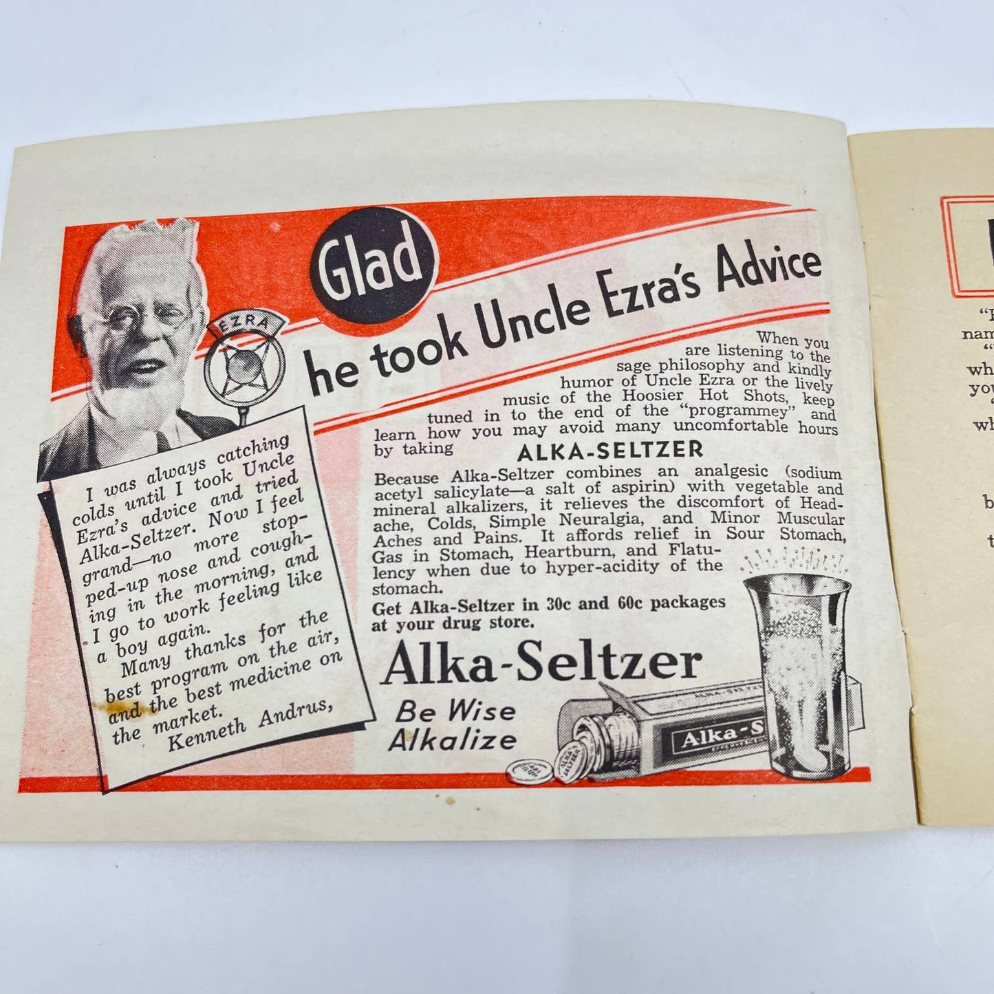 1930s Joke Book Seltzer Nervine Tablets Quack Medicine Dr Miles TC6