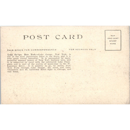 Lake George New York c1910 Original Postcard P2-10