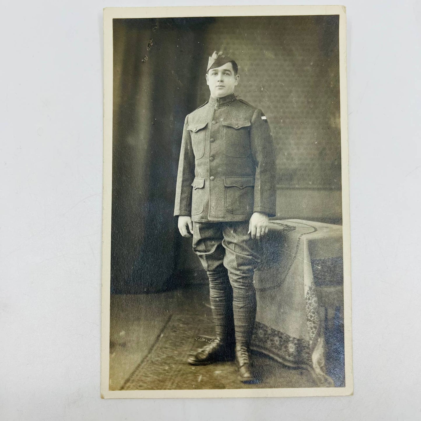 Early 1900s RPPC WWI US Military Servicemen in Germany Signed on Back PA9