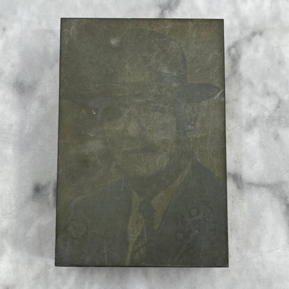 Vintage Printing Letterpress Printers Block Plate Photo of Man In Fedora TJ53
