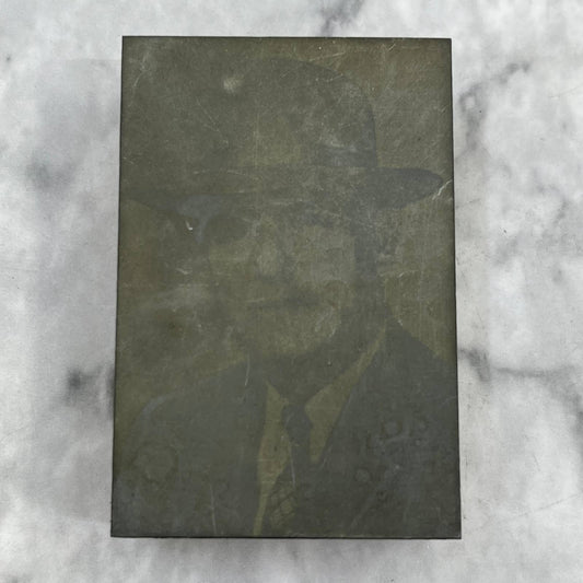 Vintage Printing Letterpress Printers Block Plate Photo of Man In Fedora TJ53