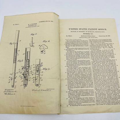 1905 US Patent M. B. Holstein Sounding Toy Diagram and Document D1