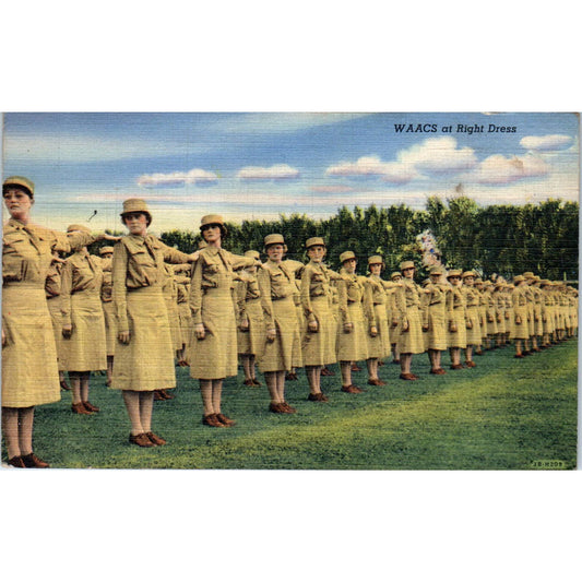 Vintage Postcard WWII WAACS At Right Dress Women's Army Auxiliary Corps EA3