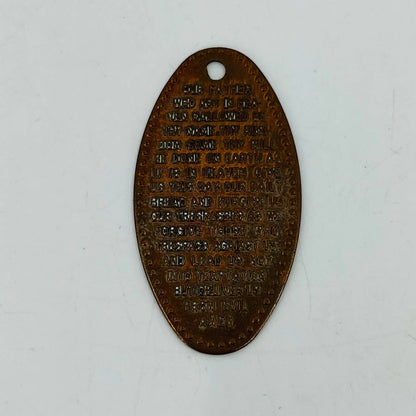 Vintage 1940s Lord's Prayer Pressed Penny Elongated Coin Charm Medallion SB1