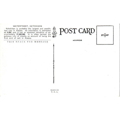 The Waterfront - Ketchikan Alaska Original Postcard TK1-30