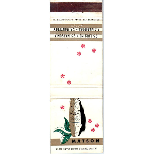 Matson Lines - Hawaii to the South Pacific Advertising Matchbook Cover MM9-1