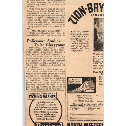 1935 Mpls Journal Newspaper Ad Fugitive Gold Serial Erle Stanley Gardner FL5-3
