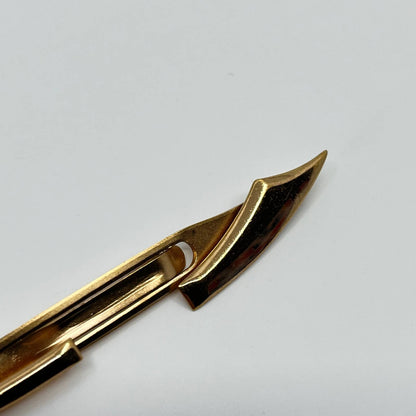 VTG Swank Gold Tone and Blue Scimitar Sword Sabre Tie Bar Tie Clip Tie Pin SC3