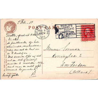 Antique Postcard James Street & Yessler Way Seattle Washington TD9-W2