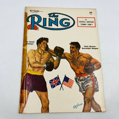 1955 June - The Ring Boxing Magazine – Rocky Marciano Don Cockell Cover TA5