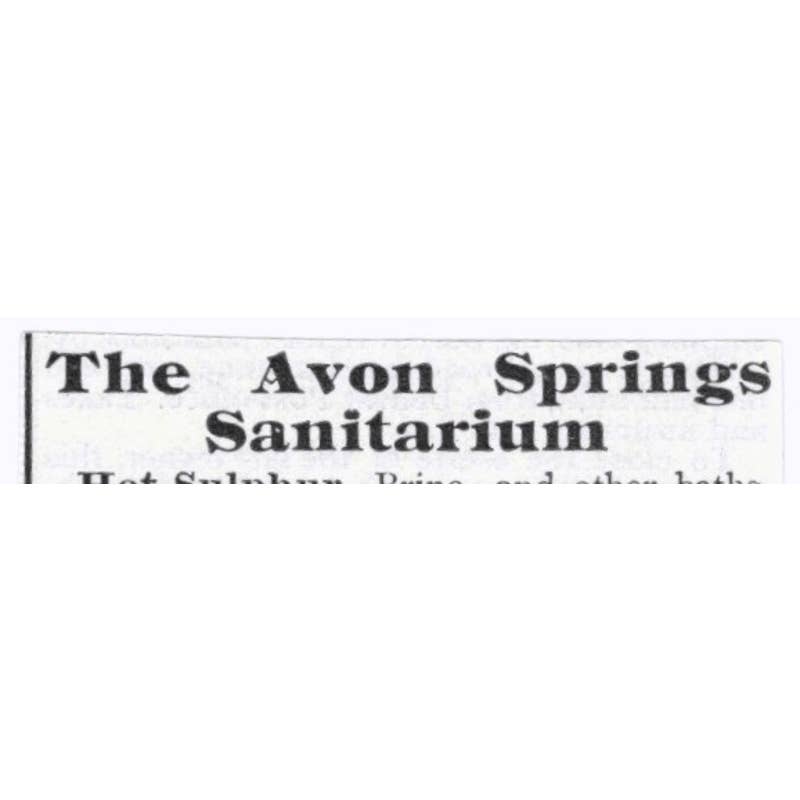 The Avon Springs Sanitarium Irving C. Allen Avon NY - 1903 Original Ad TJ7-S9